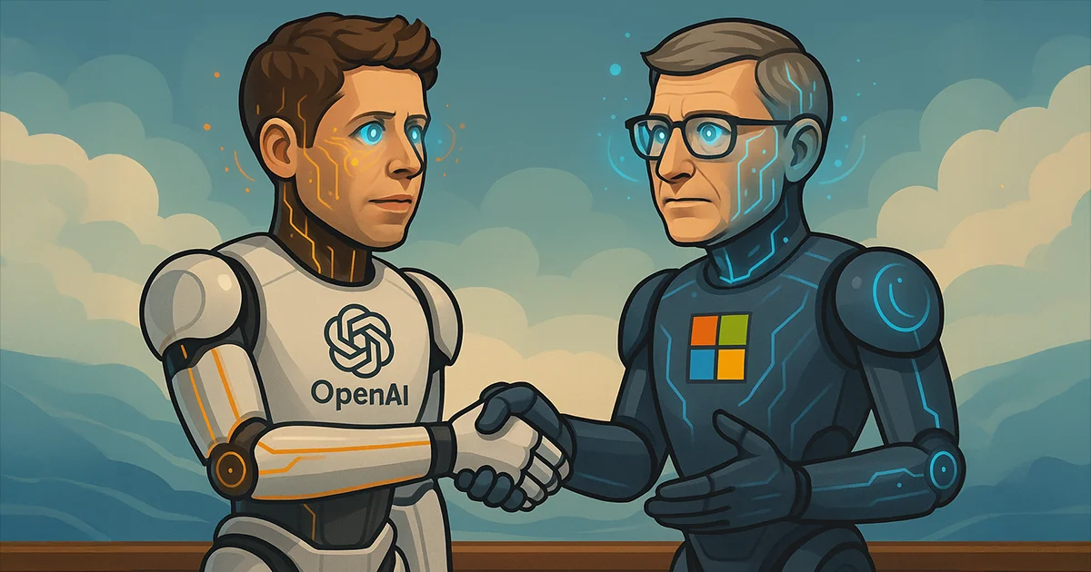 Sam Altman und Bill Gates als Roboter